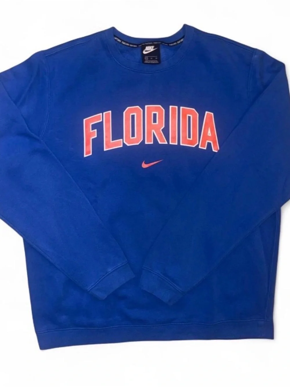 Nike Royal Blue Crewneck Sweatshirt with Orange Florida Logo
